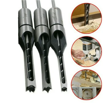 

Woodworking Square Hole Drill Drilling Hammer Tenon Tools Supplies 3pcs Chisel