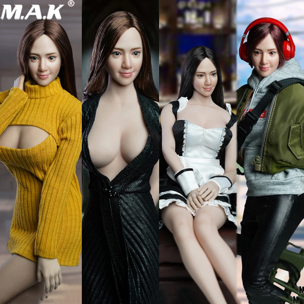 

SUPER DUCK SDH016 1/6 Scale Asian beauty Head Sculpt Long Straight Hair for PH Jiaodoll seamless suantan body Figure