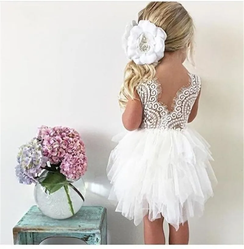 От 1 до 5 лет платье принцессы для девочек кружевные вечерние платья-пачки для маленьких девочек на свадьбу, день рождения, детское платье