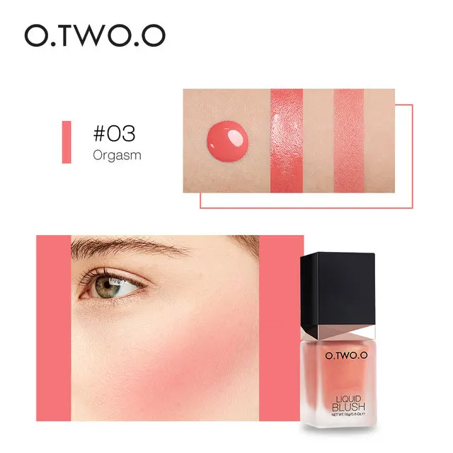 O.TWO.O Makeup Facial Liquid Blusher Sleek Silky Paleta De Blush Long Lasting Natural Cheek Blush Face Contour Make Up - Цвет: 03