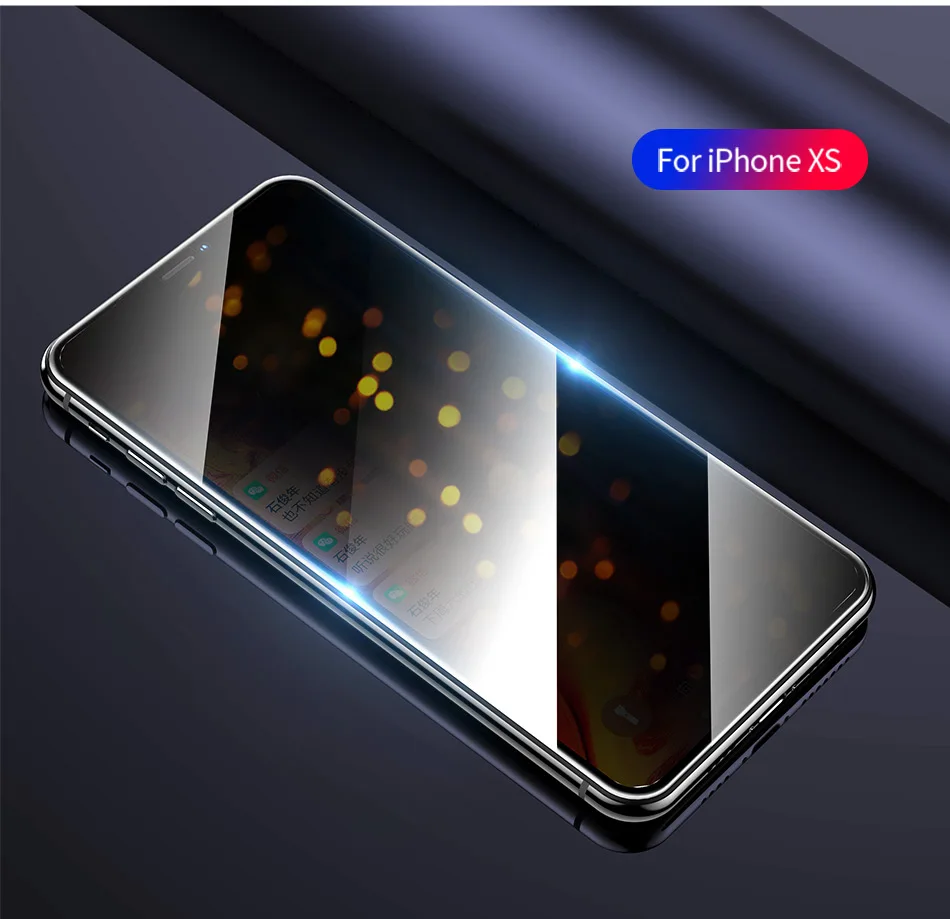 USAMS 9H полное надежное закаленное стекло для iPhone Xs XR XS Max антишпионские блики ползучие 0,33 мм Ультра тонкая защитная пленка для экрана