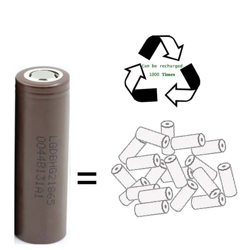 HG2 18650 литиевая батарея 3.6V3000mah перезаряжаемая Высокая разрядка 20A батарея питания для электронных принадлежности для сигарет модель самолета