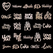Wooden Love Letters Table Confetti Scatter Rustic Vintage Wedding Birthday Party Decorations Word Letters Alphabet Wood Slices