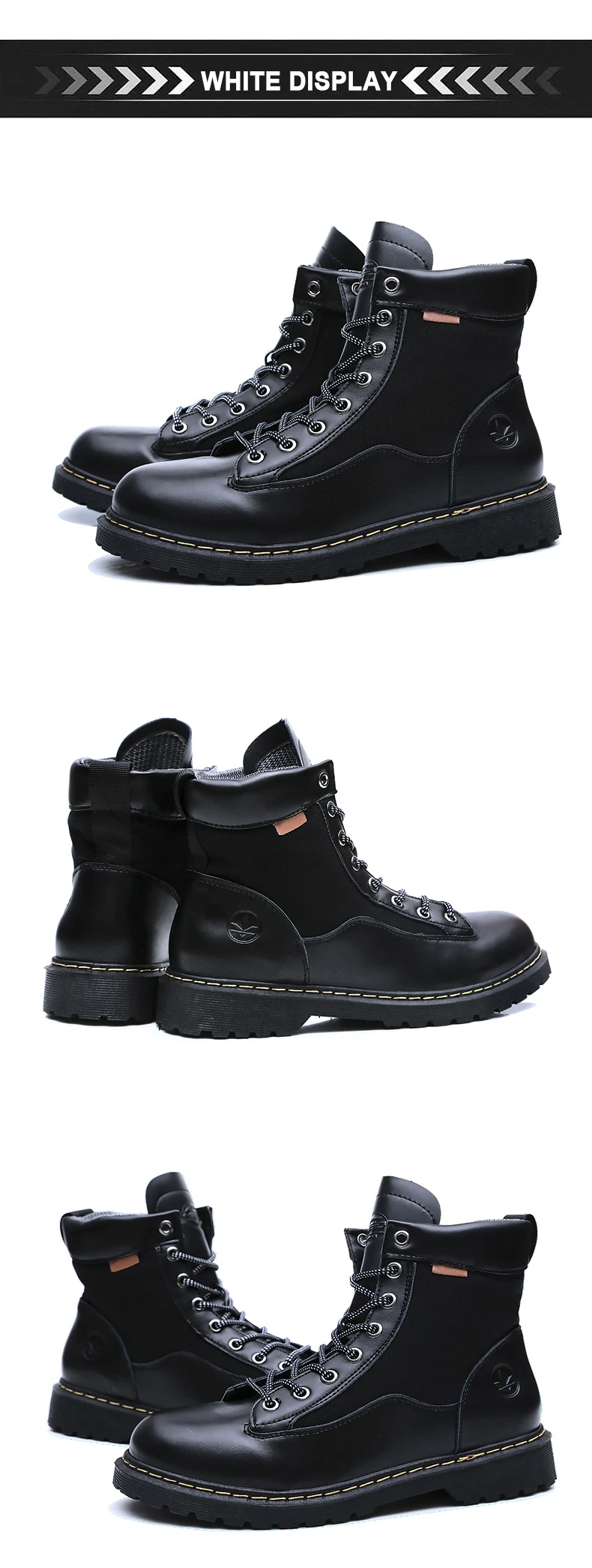 Men anti-slip breathable ankle boots waterproof high street fashion doc martens boots black grey brown lace up round-toe motorcycle boots soft comfortable work shoes safety (28)