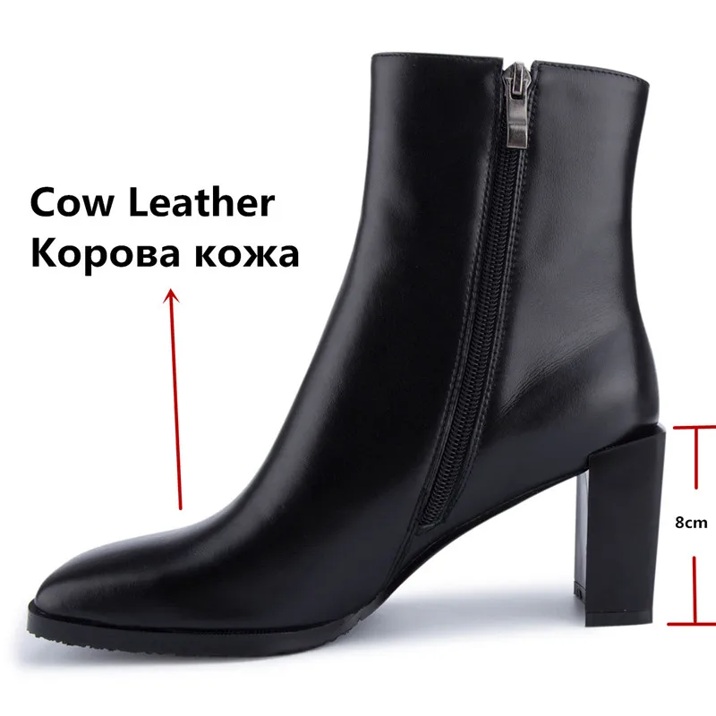 FEDONAS/Новинка; Модные женские ботильоны; полусапожки из натуральной кожи на высоком каблуке; вечерние туфли для танцев; женские теплые ботинки; сезон осень-зима