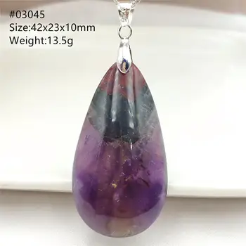 

Natural Auralite 23 Purple Red Necklace Women Men Pendant Water Drop Genuine Canada Gift Crystal Water Drop Stone Jewelry AAAAA