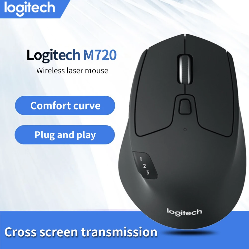 Logitech M720 Bluetooth Wireless Mouse Gaming Laptop PC Gamer Mause 8 Buttons 1000DPI Opto-electronic Mice Computer Peripherals |