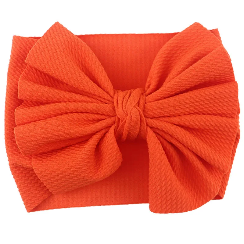 Baby Hairband Headwrap Large Bow Elastic Baby Headband Baby Girl Headbands Bandeau Bebe Fille Baby Turban Baby Hair Accessories - Цвет: 26 orange