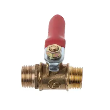 

2020 New 1/4\" Ball Valve Male to Male Pipe BSP Brass Ball Valve with Red Lever Handle