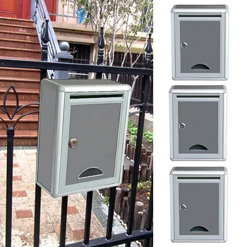 

3/Pack Wall Mounted Mail Box with Retrieval Door Lock and Newspaper Compartment