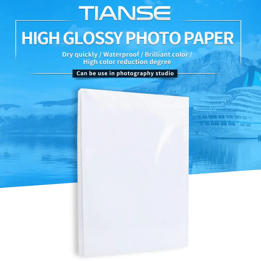 TIANSE High Glossy Photo Paper 180g/ 230g Color Inkjet Printing Paper 5 Inch/ 6 Inch/ 7 Inch Waterproof Photo Paper