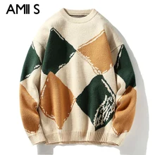 

Winter New Warm Men Vintage graphic sweater Japanese Hip Hop Harajuku Couples Pullover Loose Fashion Casual Knitwear toppies