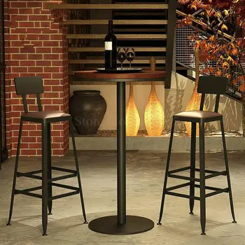 

Bar stool European style wrought iron bar stool Household bar chair modern minimalist chair high bar stool