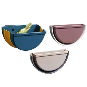 

3PCS Kitchen Hanging Trash Can, Folded Food Waste Bin, Wall Mounted Collapsible Garbage Can Rubbish Container