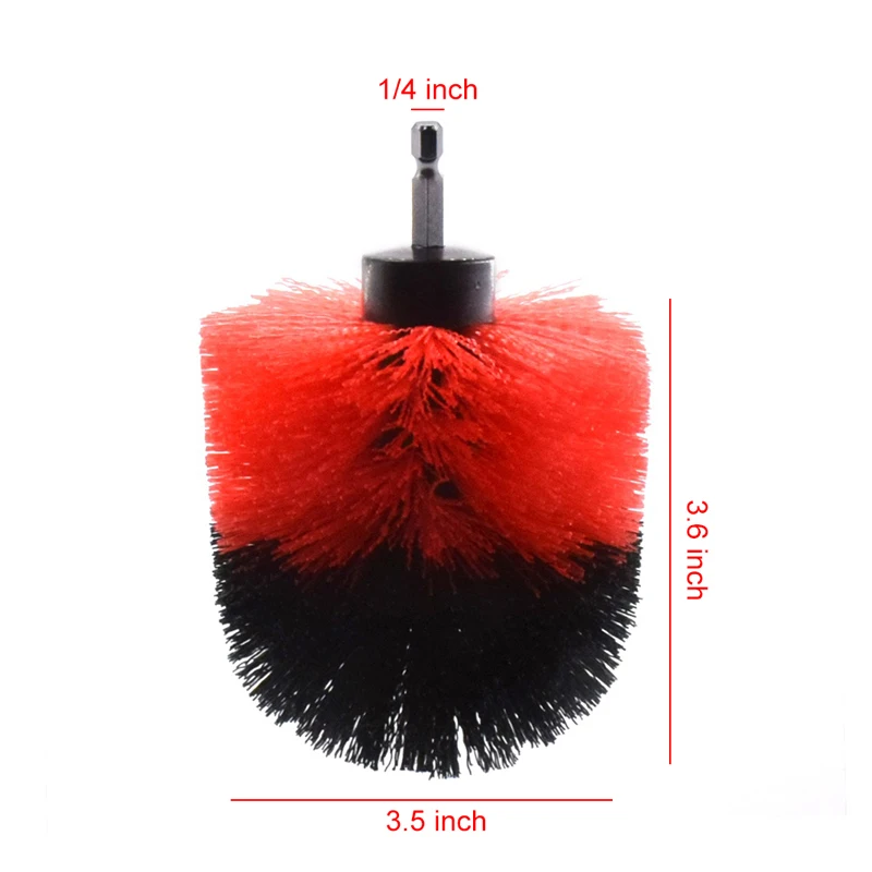 1pcs 3.5inch red 3 шт. Набор Щеток Для скруббера питания для ванной комнаты, сверло для очистки скруббера, набор беспроводных насадок для скраба - Color: 1pcs 3.5inch red