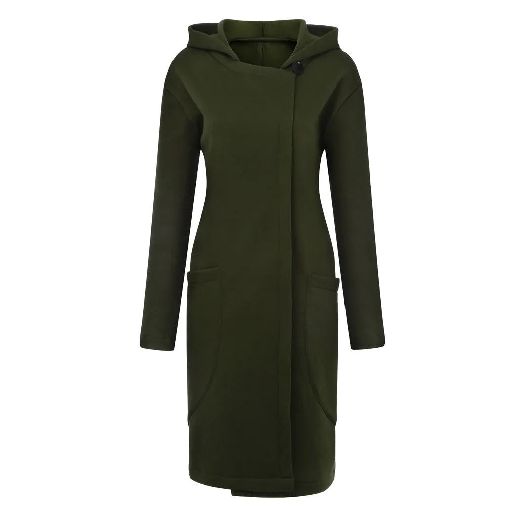 Женский Классический тренч на одной пуговице Простой Длинный тренчкот с поясом