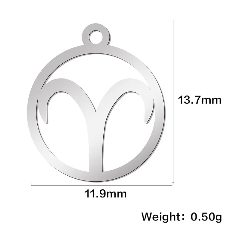 Teamer 12pcs Zodiac Floating Charms Stainless Steel Constellation Pendants