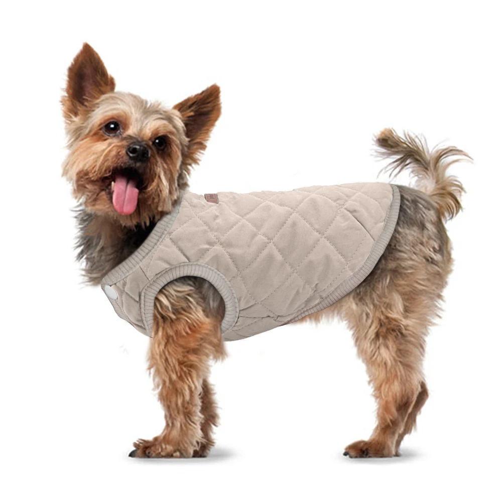 Чихуахуа французский одежда для бульдога Собака куртка жилет со стриженой шерстью зимняя одежда для животных для щенков пальто Костюмы для малых и средних собак собаки Йорки красный XS-2XL