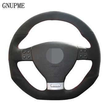

Black Suede Leather DIY Hand-stitched Car Steering Wheel Cover for Volkswagen Golf 5 Mk5 GTI VW Golf 5 R32 Passat R GT 2005