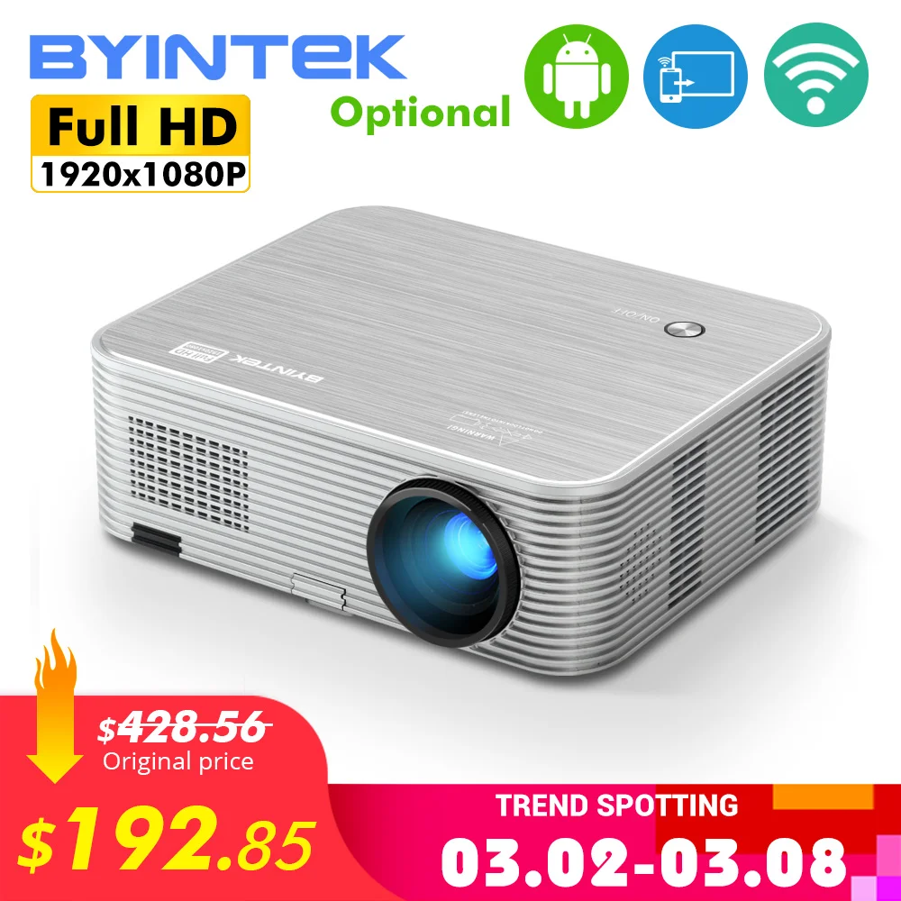BYINTEK MOON K15 Full HD 1080P Android WIFI LED 1920x1080 LCD Video projector For Iphone SmartPhone