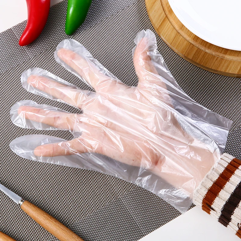 100pcs/pack Disposable Household Gloves Plastic Gloves Restaurant BBQ Plastic Multifuctional