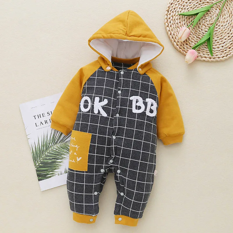 AmyaBaby комбинезон для новорожденной девочки мультфильм с капюшоном толстые теплые зимние с длинным рукавом для маленьких мальчиков комбинезоны детская одежда верхняя одежда для девочек