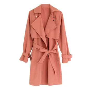 

Women's Straight Fit Two-tiered Lapel Minimalist Trench Coat