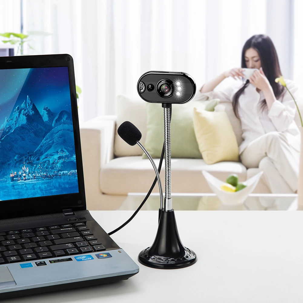 USB Настольная HD веб камера Веб Встроенный ночной 12 0 м светодиодный светильник для