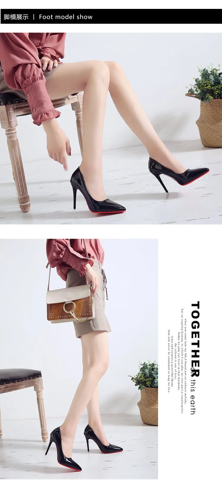 Shoes For Women 2022 Spring High Heel Pumps Sexy Foot Fetish Alternative Passion Sexy Red Bottom Pointed 10 CM Zapatos De Mujer