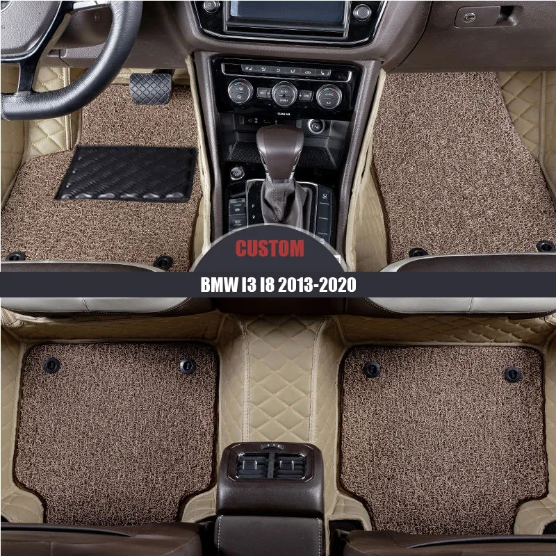 Custom Leather Car Floor Mats For BMW I3 I8 2013-2014 2015 2016 2017 2018 2019 2020 foot Pads auto carpet car accessories | Автомобили и