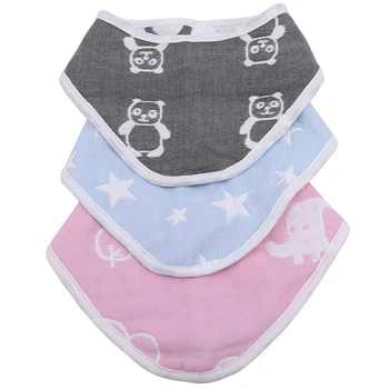 

2Pcs/set two Sides 100% Cotton Gauze Soft Baby Bibs All Seasons Infant Unisex Clothing Accessories
