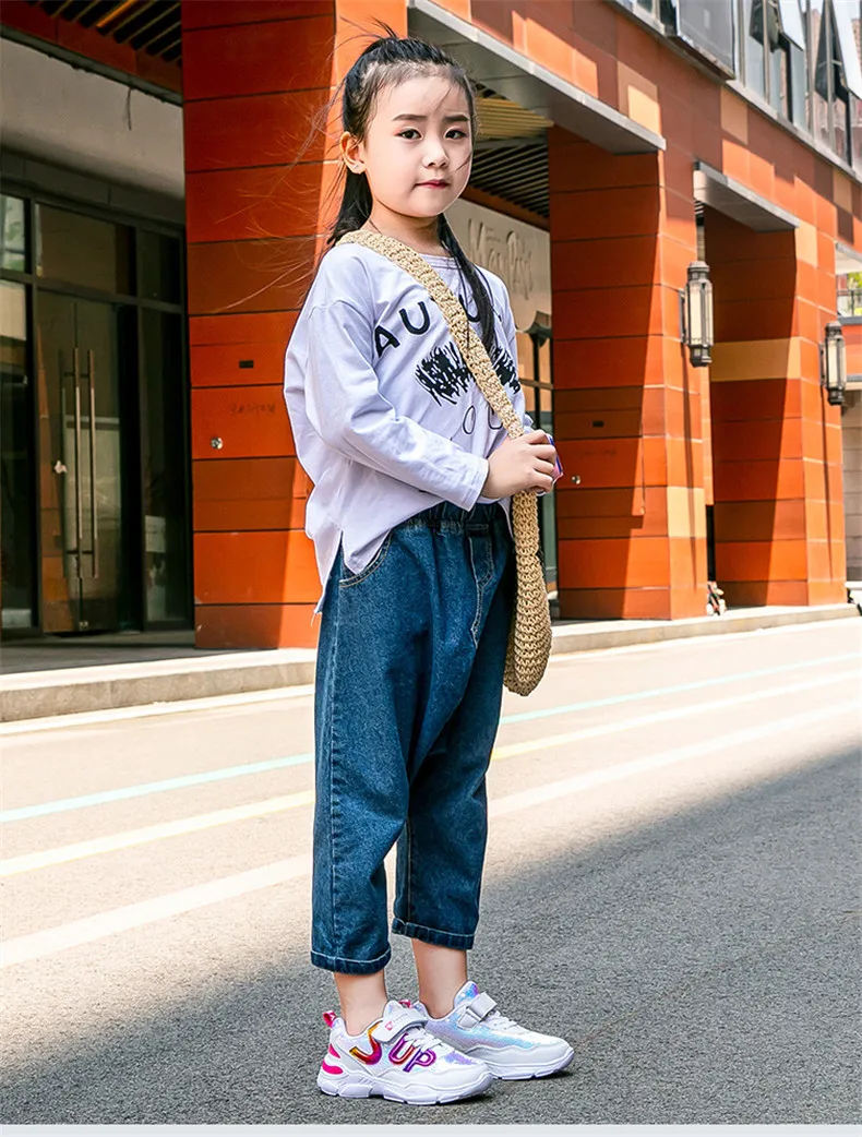 PINSEN 2019 Autumn children's sneakers Girls Shoes Kids Sport Shoes Shining Fashion Casual Child Shoes For Girl chaussure enfant (16)