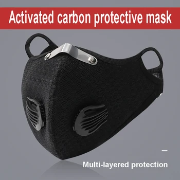 

Sport Reusable Face Mask with Valve Cycling Face Mask With Activated Carbon Filter Breathable Motorcycle Bike Running Masks