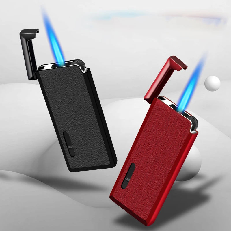 Gas Lighter Butane Turbo Lighter Cigar Cigarettes Lighters Ultra-thin Metal Lighters Smoking Accessories Gadgets For Men