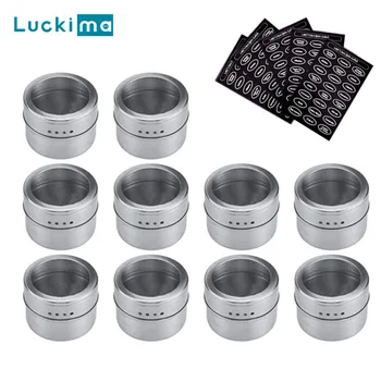 

Magnetic Spice Jar Set with Sticker Pepper Salt Shaker Seasoning Bottle Elefants Spice Box Storage Container Kitchen Tools