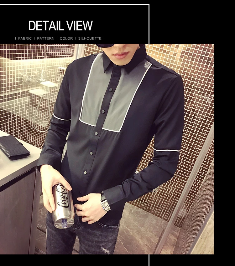 Модная рубашка с цветочным принтом Camisa Masculina; сезон осень; Новинка; облегающие рубашки с длинными рукавами для ночного клуба; Chemise Homme
