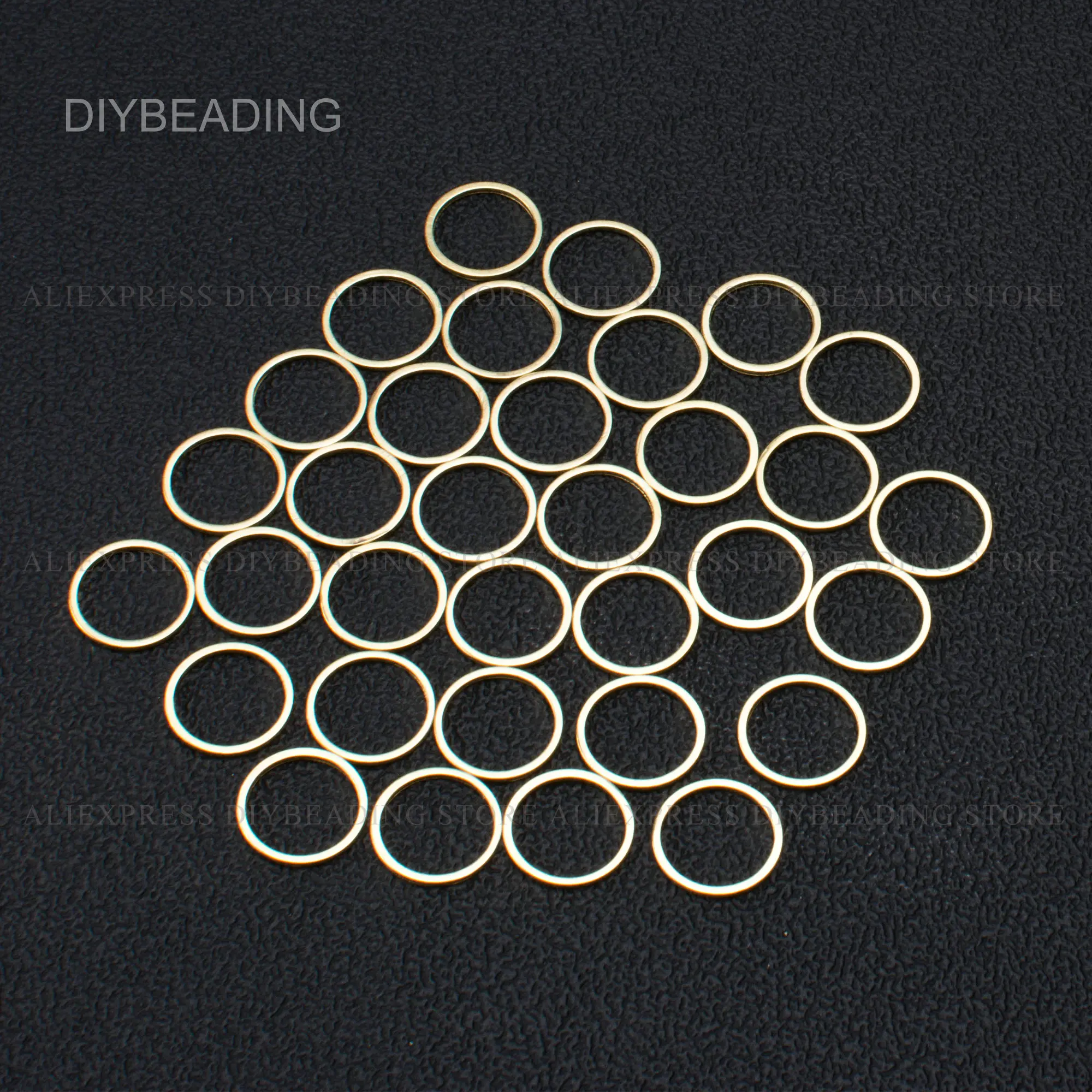 100 Pcs Brass Simple Circle Round Hoops Ring Link Connector for Earrings Necklace Making 10/15/20/25/30/35/40/45/50mm Finding