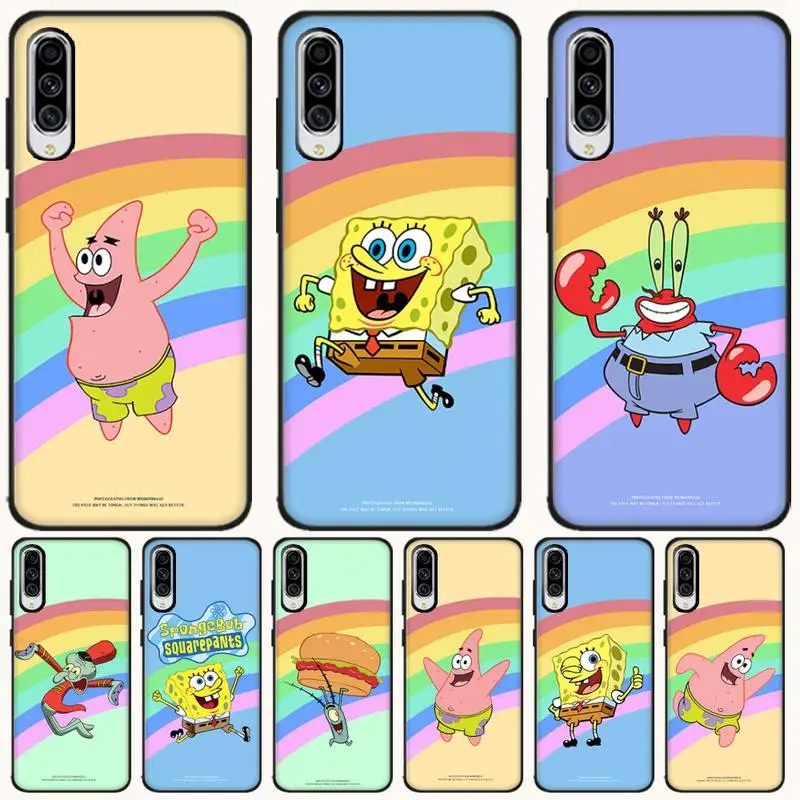 Радужный чехол с губкой Бобом для samsung galaxy A10 A20 A30S A40 A50 A51 A70 A71 note 8 9 10 | Мобильные
