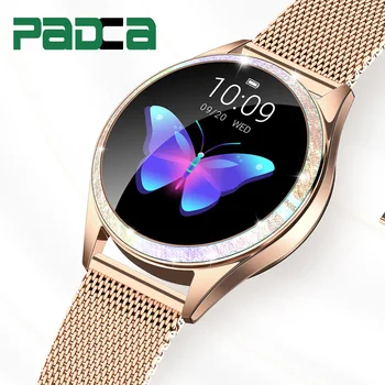 

PADCA Smart Watch Women Ladies Thermometer Wrist Fitness SmartWatch for Women's Full Matel Bracelet 2020 Female Smart watches