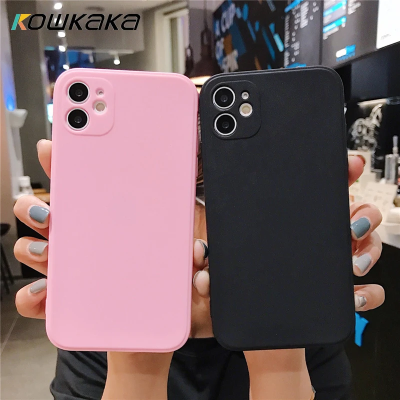 Kowkaka Smooth Soild Color Silicone TPU Case For iPhone 11 Pro Max X XR XS Max 6 6s 7 8 Plus 2020SE Camera Protection Shockproof Kowkaka Smooth Soild Color Silicone TPU Case For iPhone 11 Pro Max X XR XS Max 6 6s 7 8 Plus 2020SE Camera Protection Shockproof