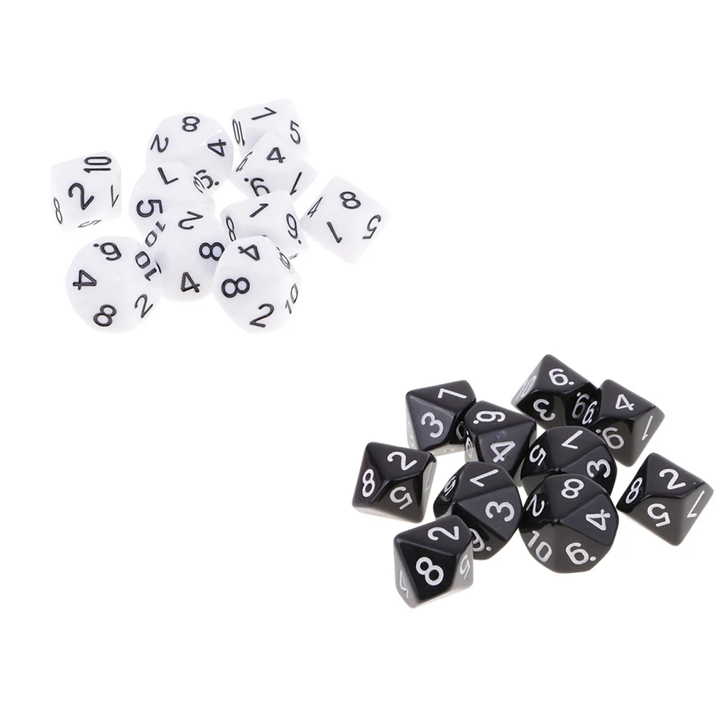20x Role Playing Accessory D10 Polyhedral Dice 10 Sided for MTG TRPG DND Toy