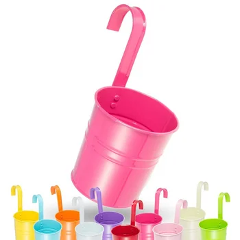 

10pcs Metal Bucket Flower Hanging Pot Balcony Garden Pots Plant Flower Holders