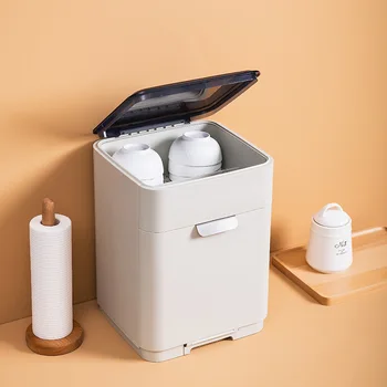 

Kitchen Bowl Rack Tableware Storage Box Bowl Box Plastic Cupboard Household Dish Draining Storage Rack with Lid Tableware