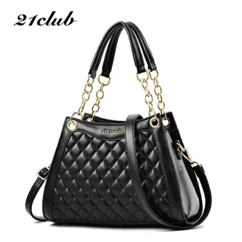 

21CLUB Brand Small Chains Fashion Diamond lattice Ladies Totes Shopping Working Versatile Women Messenger Bags Female Handbags
