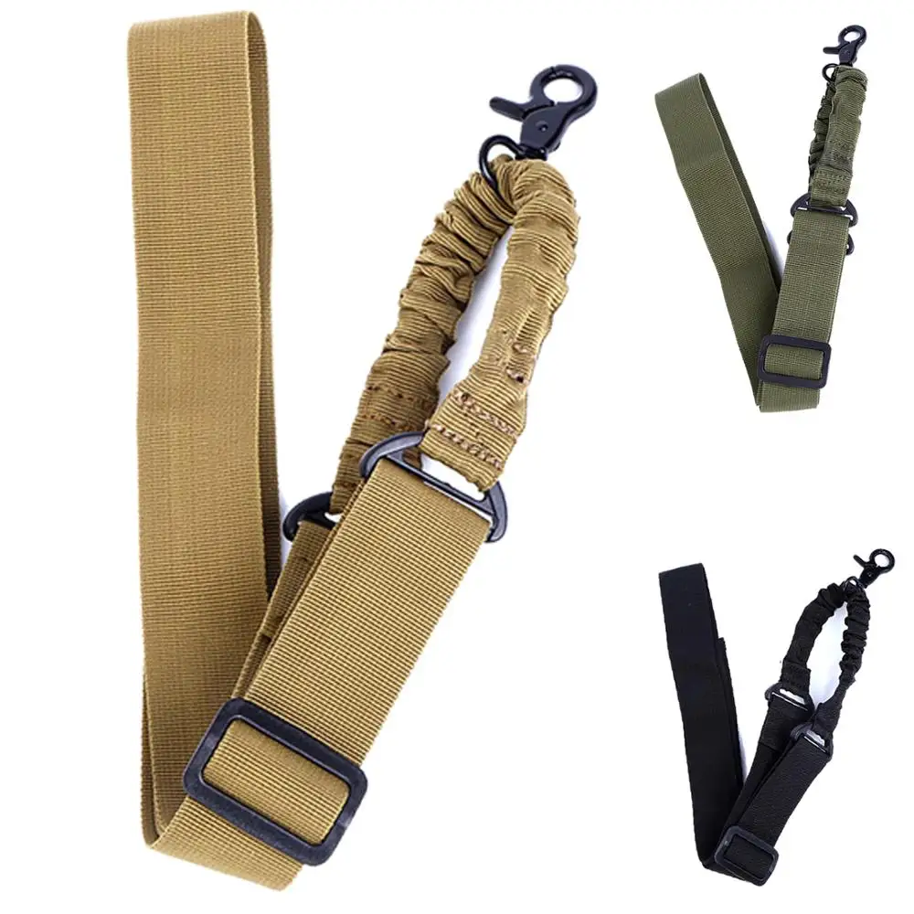 

Military Army Equipment Adjustable Tactical Gun Rifle Sling One Single Point Bungee Rifle Gun Sling Strap With Hook Safety Belt