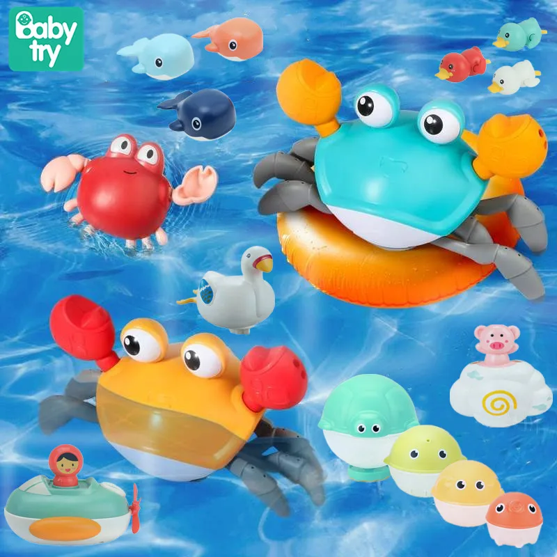 2X Wind Up Clockwork Crocodile Kid Baby Swimming Favor Bath Time Play Toy _UK 
