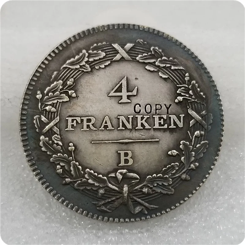1801 B Switzerland 4 FRANKEN Серебряная копия монет