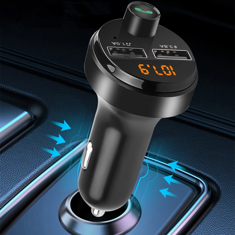 4.6A автомобиля Зарядное устройство Bluetooth Handsfree Car Kit аудио USB AUX TF карты MP3 плеер адаптер с двумя портами USB телефон FM передатчик модулятор