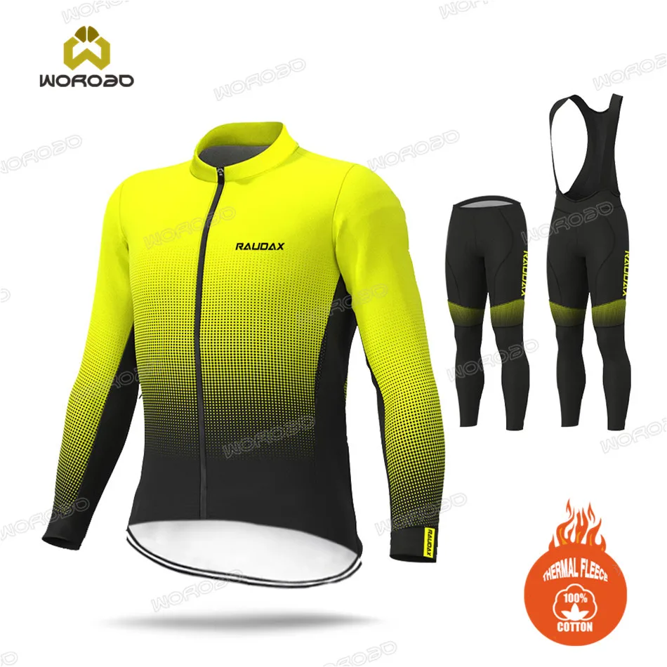 

Men Long Sleeve Cycling Clothing Winter Thermal Cycle Clothes Set Road Bike Training Uniform Bicycle Jacket MTB Sportswear Kit