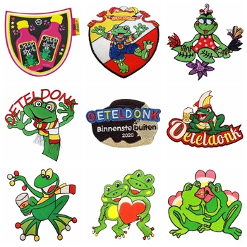 

Embroidered Patches Oeteldonk Patch On Clothes Iron On Patches For Clothing DIY Frog Strips Sewing On Garment Apparel Accessory